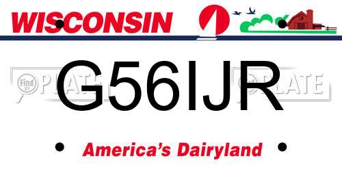 G56IJR Wisconsin License Plate