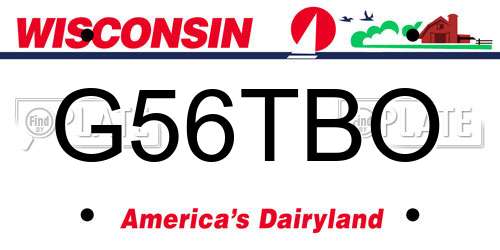 G56TBO Wisconsin License Plate