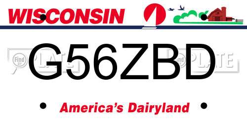 G56ZBD Wisconsin License Plate