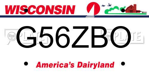 G56ZBO Wisconsin License Plate