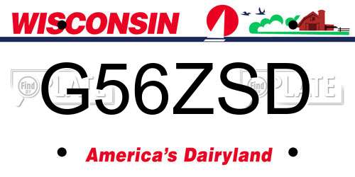 G56ZSD Wisconsin License Plate