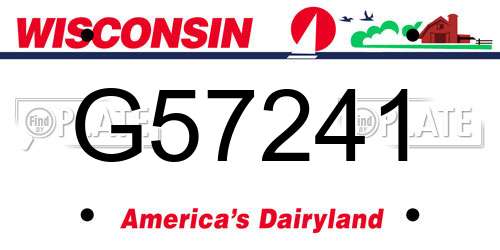 G57241 Wisconsin License Plate