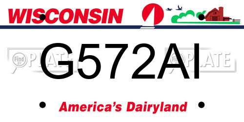 G572AI Wisconsin License Plate