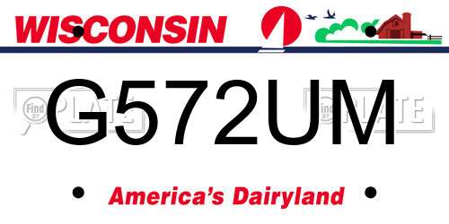 G572UM Wisconsin License Plate