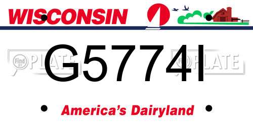 G5774I Wisconsin License Plate