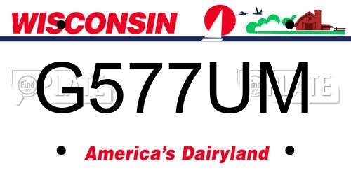 G577UM Wisconsin License Plate