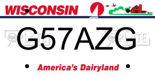 G57AZG Wisconsin License Plate