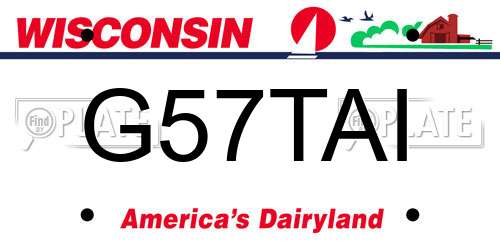 G57TAI Wisconsin License Plate