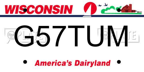 G57TUM Wisconsin License Plate