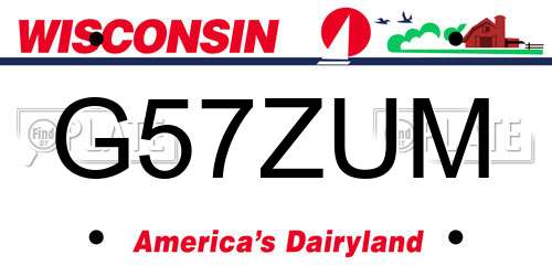 G57ZUM Wisconsin License Plate