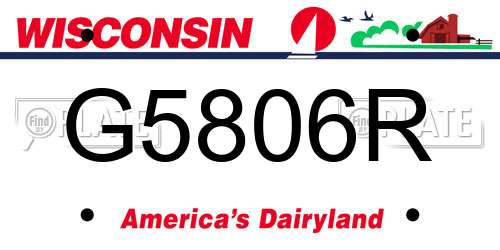 G5806R Wisconsin License Plate
