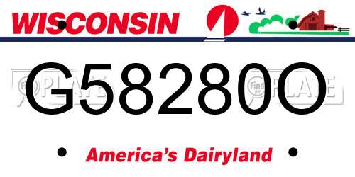 G58280O Wisconsin License Plate