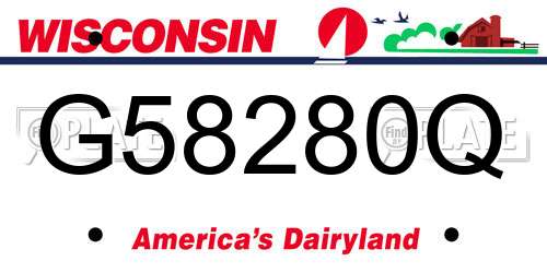 G58280Q Wisconsin License Plate
