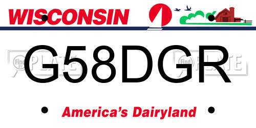 G58DGR Wisconsin License Plate