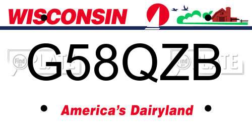 G58QZB Wisconsin License Plate