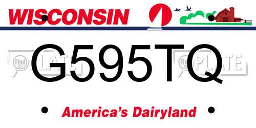G595TQ Wisconsin License Plate