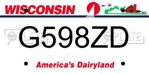 G598ZD Wisconsin License Plate