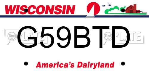 G59BTD Wisconsin License Plate