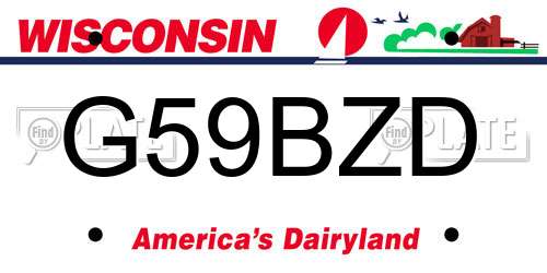 G59BZD Wisconsin License Plate
