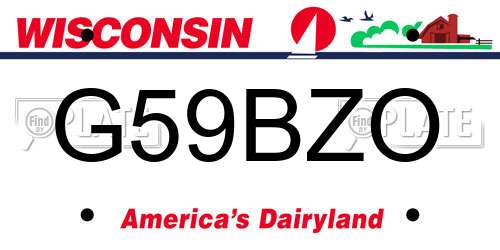 G59BZO Wisconsin License Plate
