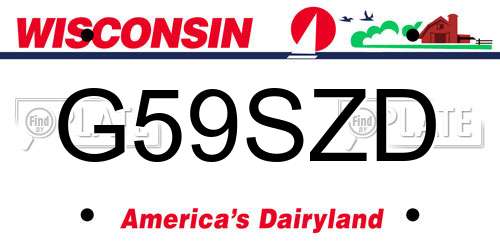 G59SZD Wisconsin License Plate