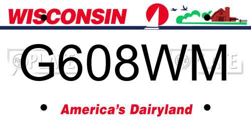 G608WM Wisconsin License Plate