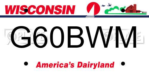 G60BWM Wisconsin License Plate