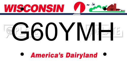 G60YMH Wisconsin License Plate