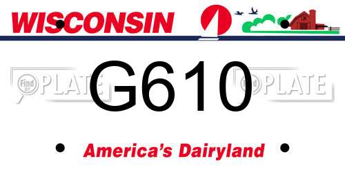 G610 Wisconsin License Plate