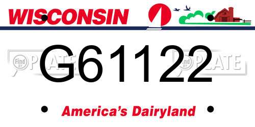 G61122 Wisconsin License Plate