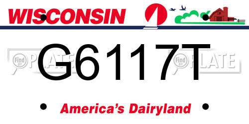 G6117T Wisconsin License Plate