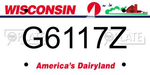 G6117Z Wisconsin License Plate
