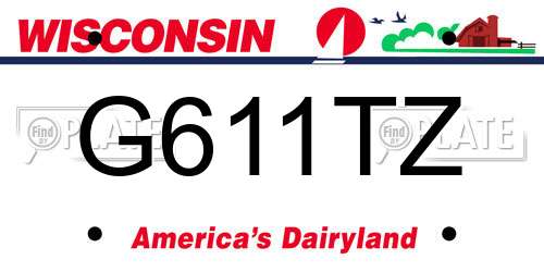 G611TZ Wisconsin License Plate