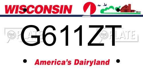 G611ZT Wisconsin License Plate