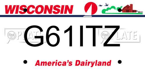 G61ITZ Wisconsin License Plate