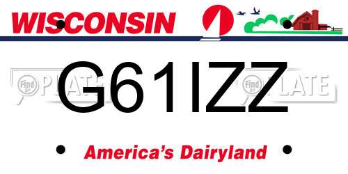 G61IZZ Wisconsin License Plate