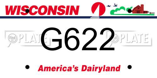 G622 Wisconsin License Plate