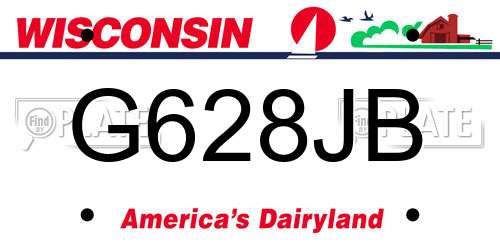 G628JB Wisconsin License Plate