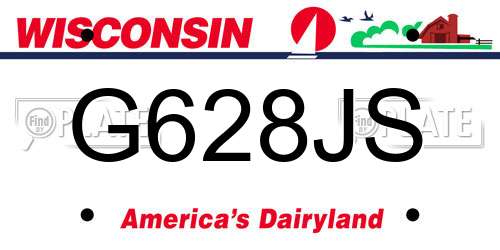 G628JS Wisconsin License Plate