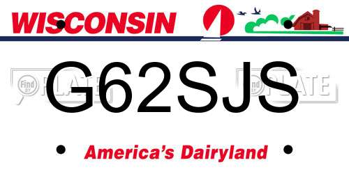 G62SJS Wisconsin License Plate