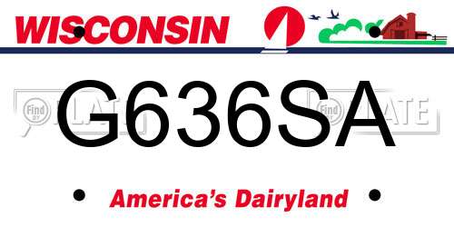 G636SA Wisconsin License Plate
