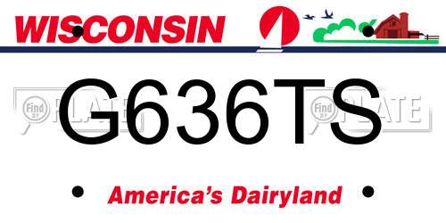 G636TS Wisconsin License Plate