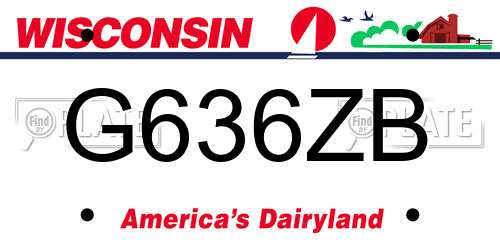 G636ZB Wisconsin License Plate