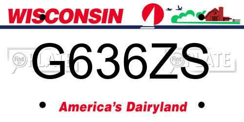 G636ZS Wisconsin License Plate