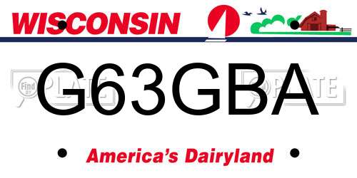 G63GBA Wisconsin License Plate