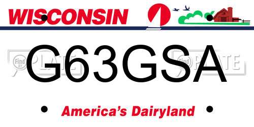 G63GSA Wisconsin License Plate