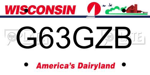 G63GZB Wisconsin License Plate