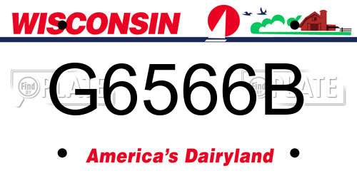 G6566B Wisconsin License Plate