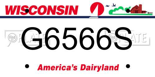 G6566S Wisconsin License Plate