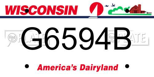 G6594B Wisconsin License Plate